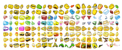 Distorted graphic set of blog emoticons and smilies